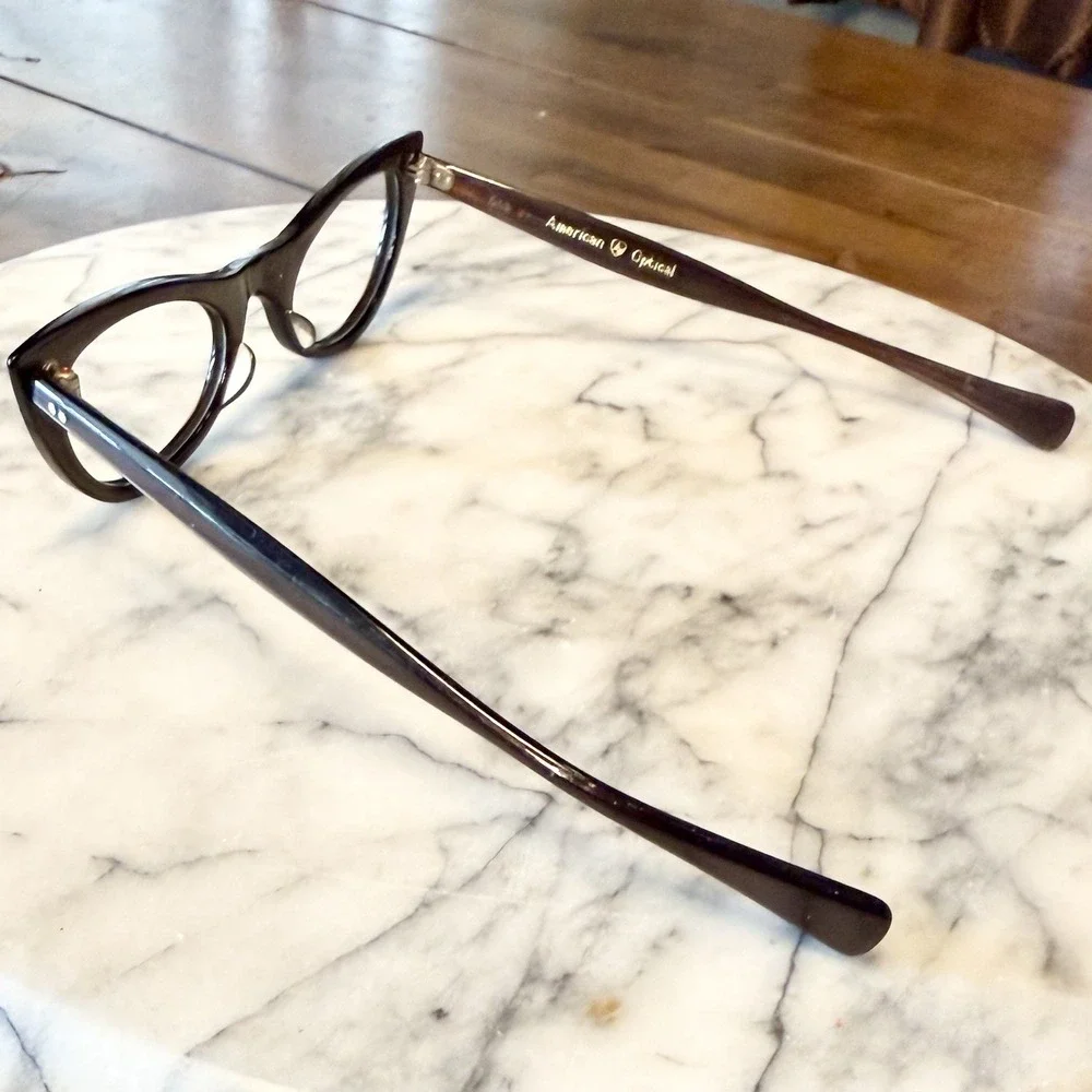 NEW 50s VTG American Optical MCM Cat Eye Women Eyeglass Frames Eye Glasses Brown